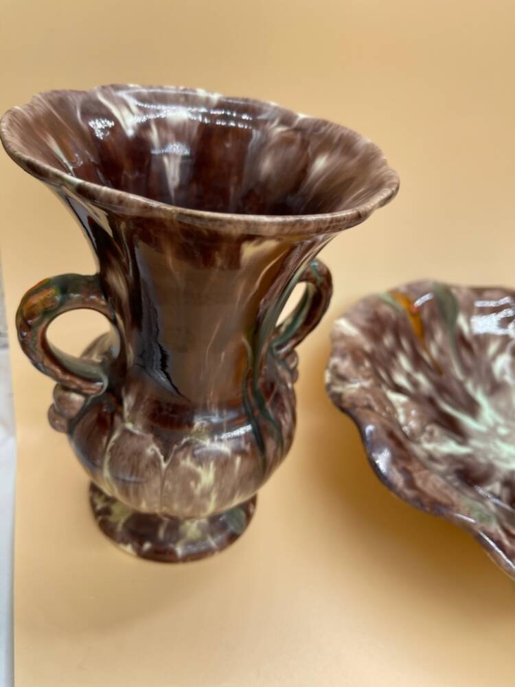 Ceramiczna patera na stopkach & Wazon PN.26.22