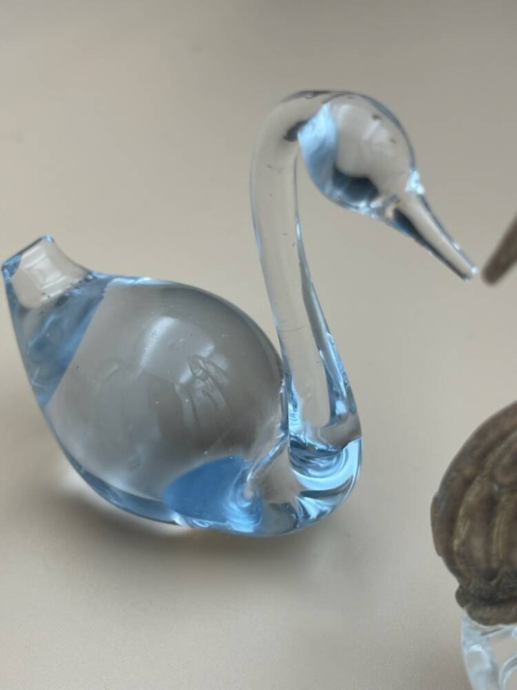 Łabędź – kryształowa figurka + Piękne kryształowe puzderko posrebrzany łabędź 2 szt. FS.26.44 - Image 4