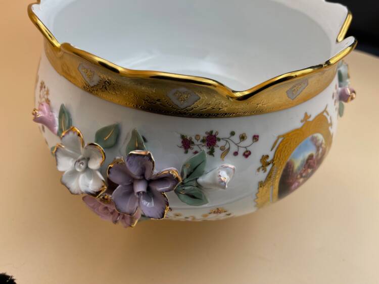 DUŻA MISA - WAZA - PATERA na stopkach - PORCELANA -VENICE (PI.26.94) - Image 5