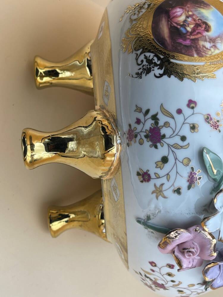 DUŻA MISA - WAZA - PATERA na stopkach - PORCELANA -VENICE (PI.26.94) - Image 4