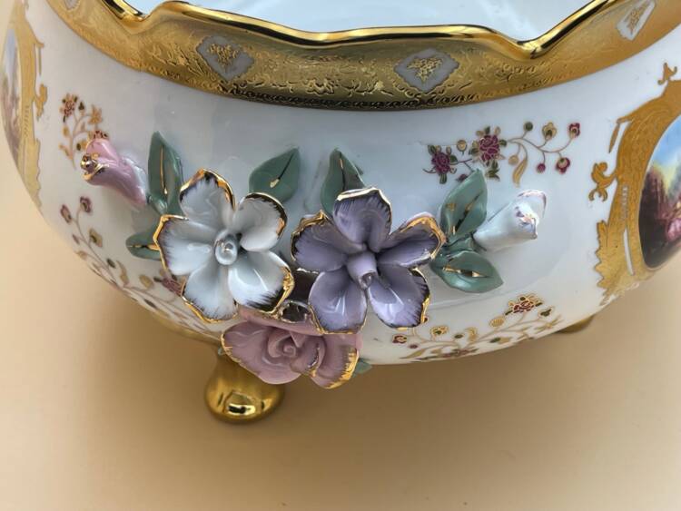 DUŻA MISA - WAZA - PATERA na stopkach - PORCELANA -VENICE (PI.26.94) - Image 10