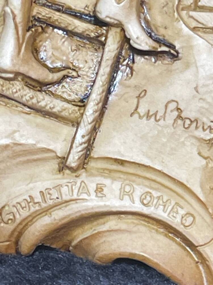 ROMEO I JULIA płaskorzeźba sygnowana przez artystę-(X.25.61) - Image 5